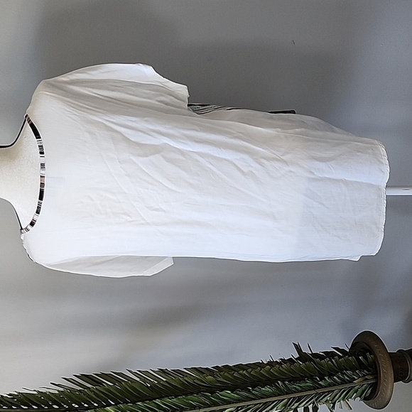 Cato multicolored striped blouse with high low hem and wide scoop neck - Picture 2 of 15